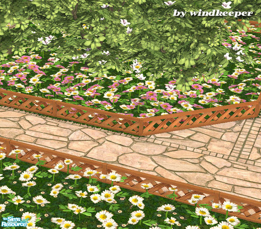 Sims 2 — Wooden stepover lattice fence by Windkeeper — <strong>At least one (any) expansion pack required.</strong> The