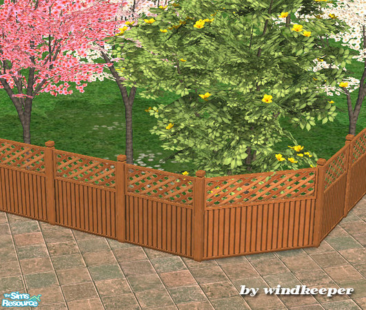 Sims 2 — Wooden lattice fence by Windkeeper — <strong>At least one (any) expansion pack required.</strong> The fence will