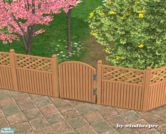 Sims 2 — Light wood lattice short gate by Windkeeper — Recolor of "Wooden lattice short gate" from this set.