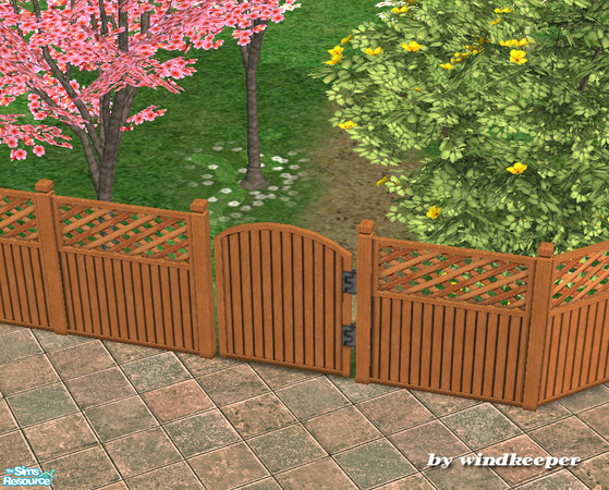 Sims 2 — Wooden lattice short gate by Windkeeper — *Updated to be lockable* Wooden lattice short gate.