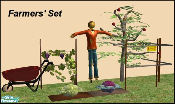 Sims 2 — Farmers' Set (Updated language fix) by echo_eternity — Everything a farming family needs! A range of harvestable