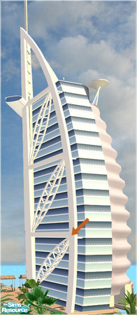 Sims 2 — Burj Al Arab - Architecture elements - exoskeleton right s. by senemm — A set of 8 huge architecture elements