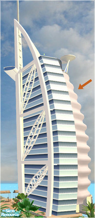 Sims 2 — Burj Al Arab - Architecture elements - sail by senemm — A set of 8 huge architecture elements used in my Burj Al
