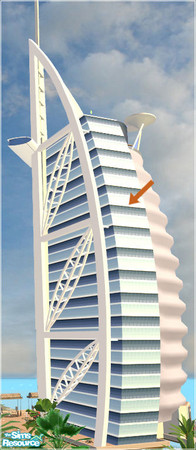 Sims 2 — Burj Al Arab - Architecture elements - side window left s. by senemm — A set of 8 huge architecture elements