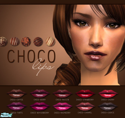 Sims 2 — Choco Lips by 06bek — A set of deliciously luscious lipglosses with plenty of colour, a hint of shine and 10