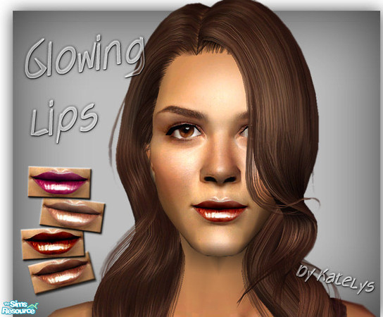 Sims 2 — Glowing lips by katelys — New shiny lipstick in 5 colors. Enjoy! :)