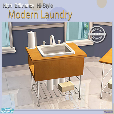Sims 2 — Modern Laundry Extras - Sink Mesh by Cashcraft — Now that you\'ve installed a \"Hi-Efficiency Washer and