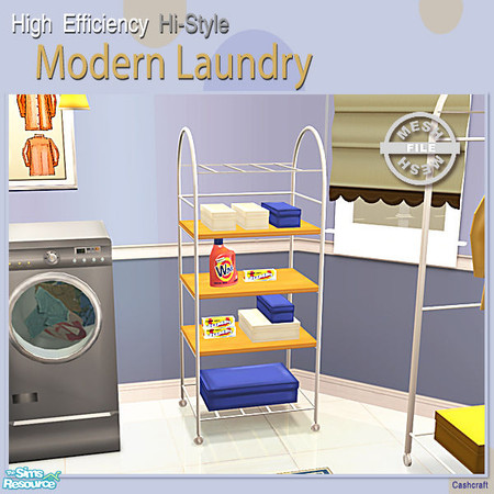 Sims 2 — Modern Laundry Extras - 1tile Unit Mesh by Cashcraft — Now that you\'ve installed a \"Hi-Efficiency Washer