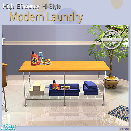 Sims 2 — Modern Laundry Extras - Work Table Mesh by Cashcraft — Now that you\'ve installed a \"Hi-Efficiency Washer