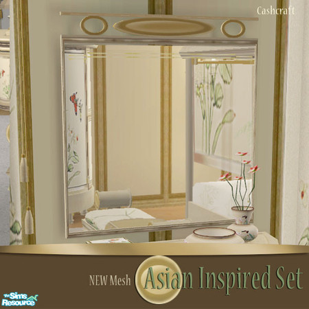Sims 2 — Asian Inspired Wall Mirror by Cashcraft — Decorative wall mirror, a great companion piece for the Asian inspired