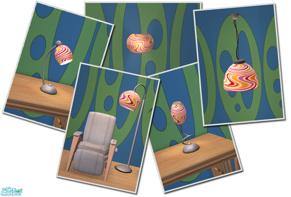 Sims 2 — Modern Lighting - Mesh Set by NoFrills — New set of modern lighting, ceiling lamp, wall lamp, floor lamp and two