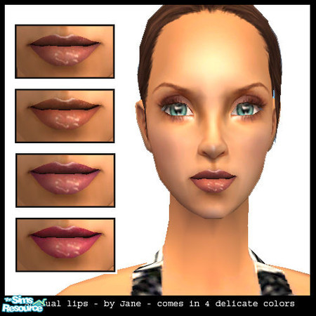 Sims 2 — Sensual lips  by janhen06 — 4 delicate lipcolors for your sims.