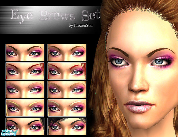 Sims 2 — FS Eyebrows Set by FrozenStarRo — I didn\'t like the game brows all that much. I wanted something more girly for