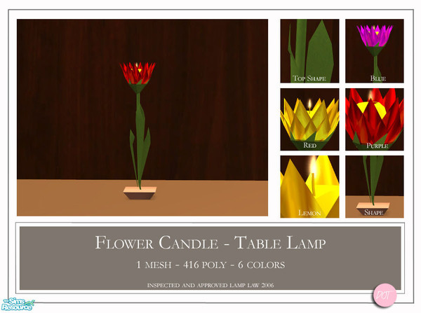 Sims 2 — Flower Candle by DOT — Flower Candle. Sim 2 by DOT of The Sim Resource. 