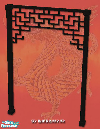 Sims 2 — Chinese arch by Windkeeper — 2-tile Chinese metal work arch. Linked to "Chinese window" from this set