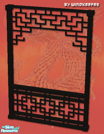 Sims 2 — Chinese window by Windkeeper — <strong>- MASTER MESH -</strong> 2-tile Chinese metal work window. Also makes a