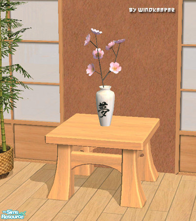 Sims 2 — Cherry blossom vase by Windkeeper — Stylish Japanese vase with cherry blossom. Can be placed on OFB store