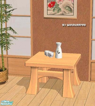 Sims 2 — Japanese sake set by Windkeeper — Decorative Japanese sake set. Can be placed on OFB store shelves.