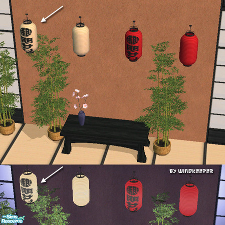 Sims 2 — Japanese paper lantern by Windkeeper — Japanese paper lantern.
