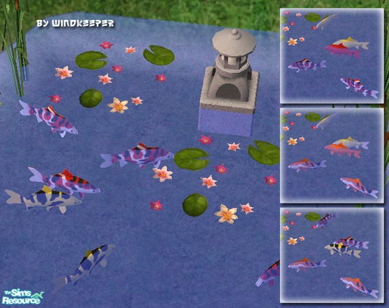 Sims 2 — Japanese koi fish by Windkeeper — Japanese koi fish, also known as Fancy Carp. File includes four different