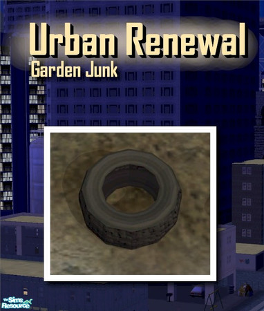 Sims 2 — Urban Renewal - An Old Tyre by Cyclonesue — An unusable broken object for your garden junk. Find under