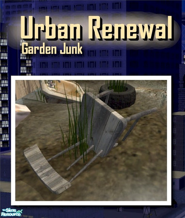 Sims 2 — Urban Renewal Broken Chair by Cyclonesue — An unusable broken object for your garden junk. Find under