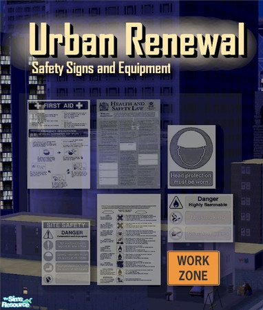 Sims 2 — Work Zone Warning poster by Cyclonesue — A wall poster for your lots. TSRAA item - enjoy!