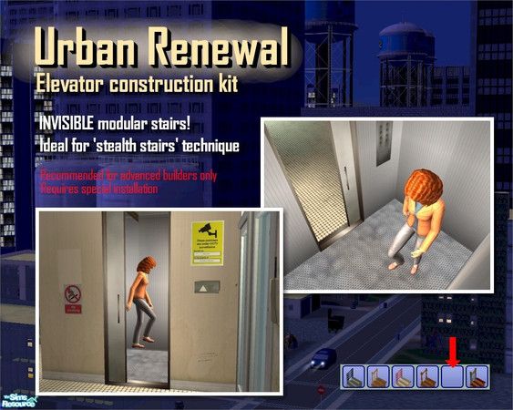 Sims 2 — Elevator INVISIBLE modular stairs by Cyclonesue — PLEASE read the INSTALLATION INSTRUCTIONS! If you don't follow