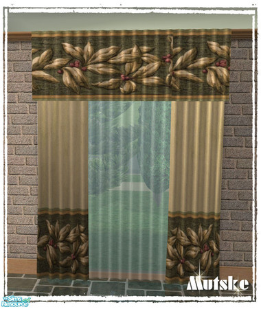 Sims 2 — Cameo Curtains 2tile New Mesh by Mutske — 