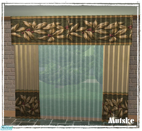 Sims 2 — Cameo Curtains 3tile New Mesh by Mutske — 