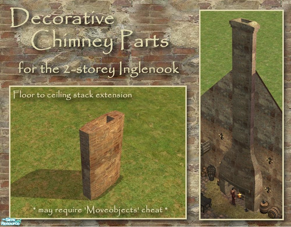 Sims 2 — Chimney Stack by Cyclonesue — Complete the look of your 2-storey Inglenook with this chimney part. NOTE: you