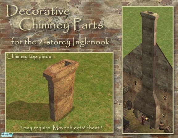 Sims 2 — Chimney Top by Cyclonesue — Complete the look of your 2-storey Inglenook with this chimney part. NOTE: you will