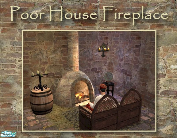 Sims 2 — Poor House Fireplace by Cyclonesue — A modest little fireplace for any poorhouse Sim! Found under