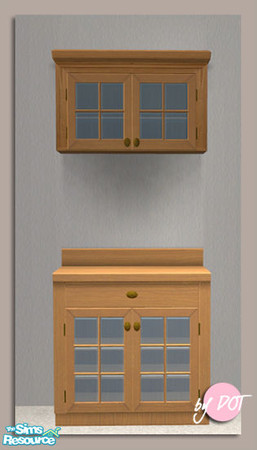 Sims 2 — Light Cabinet 2 MESH by DOT — Light Cabinet2 MESH Light Up Upper Cabinets. Made with in-game colors, to match