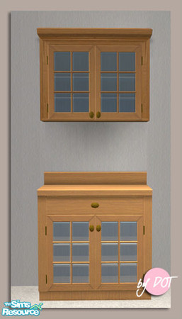 Sims 2 — Light Cabinet MESH by DOT — Light Cabinet MESH Light Up Upper Cabinets. Made with in-game colors, to match