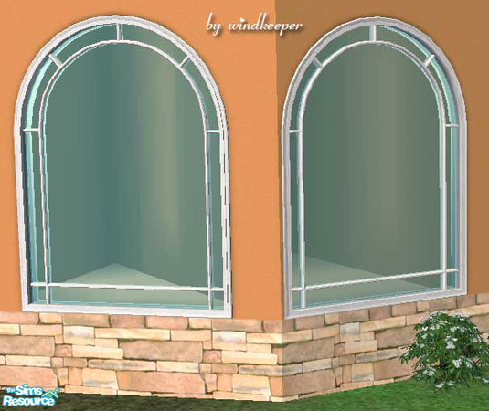 Sims 2 — Belangie 2-tile arch window diagonal by Windkeeper — Diagonal version of "Belangie 2-tile arch window"