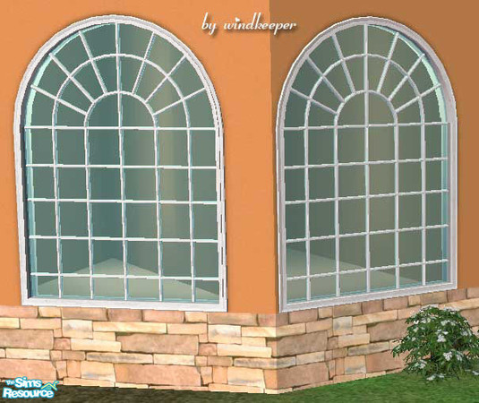 Sims 2 — Lafenetre 2-tile arched window diagonal by Windkeeper — Diagonal version of "Lafenetre 2-tile arch
