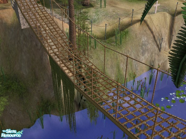 Sims 2 — Rope Bridge Fence by Cyclonesue — For your jungle scenes - an all-rope fence ideal for rope bridges. Custom