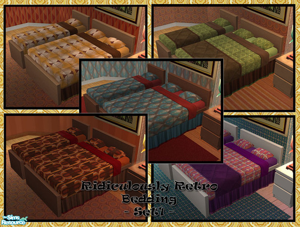Sims 2 — Ridiculously Retro Bedding - Set1 by Donnha — Add some funk to your homes with these Retro styled beddings!! 