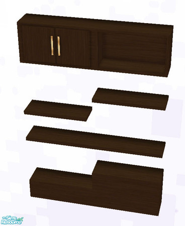 Sims 2 — Shelving Unit - Mahogany by sim_man123 — Mahogany recolor of my Shelving Unit. Requires that mesh in order to
