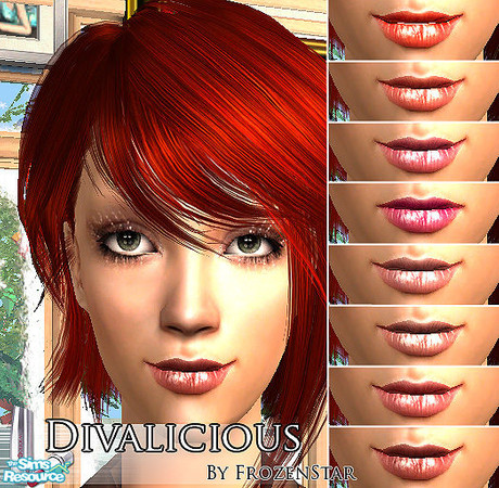 Sims 2 — Divalicious Set by FrozenStarRo — New set of lips in vibrant colors just like divas wear =)