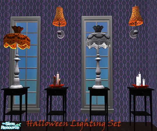 Sims 2 — Halloween Light Set by TearsRain — This set includes anytime Candles which has been adjusted by Stepehnguy at