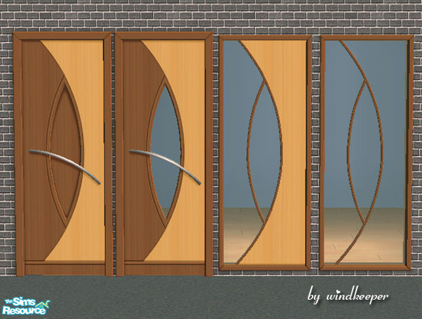 Sims 2 — Cadena chocolate finish by Windkeeper — This wood recolor will work for all doors and windows from this set.