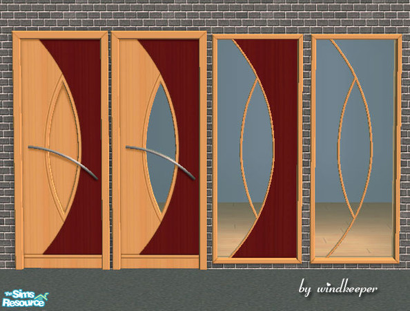 Sims 2 — Cadena burgundy finish 2 by Windkeeper — This wood recolor will work for all doors and windows from this set.