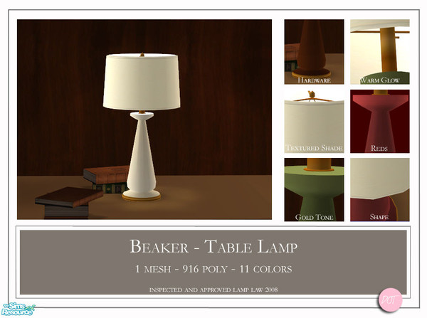 Sims 2 — Beaker Table Lamp by DOT — Beaker Table Lamp. 1 MESH plus recolors. Sims 2 by DOT of The Sims Resource.