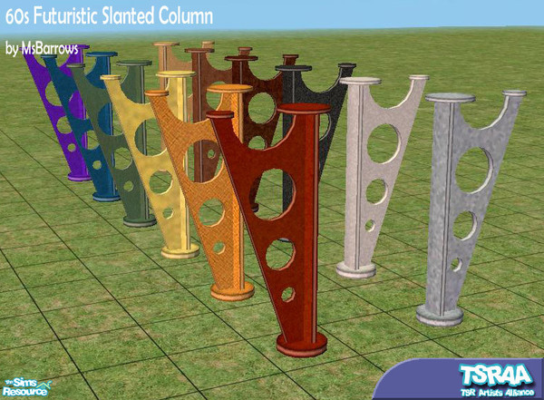 Sims 2 — MsB - 60s Futuristic Columns by MsBarrows — Enjoy this view of the future from the not-so-distant past, when the