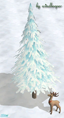 Sims 2 — White pine tree by Windkeeper — Recolor of Maxis pine tree. Will also work for small pine trees included in this