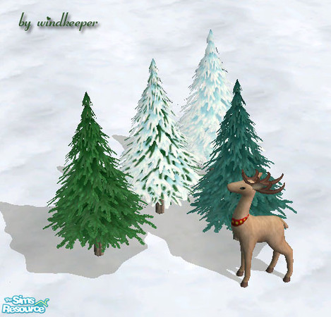 Sims 2 — Small pine tree by Windkeeper — Small pine tree. Uses all the colors of Maxis pine tree. Additional recolors