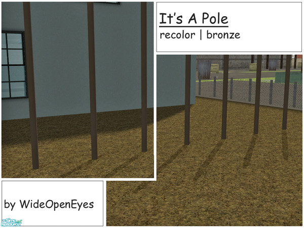 Sims 2 — It\'s A Pole - Bronze by wideopeneyes — Yep, it\'s a pole. I made this slightly off center so it fits with my