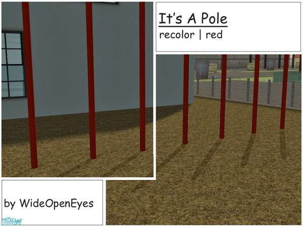 Sims 2 — It\'s A Pole - Red by wideopeneyes — Yep, it\'s a pole. I made this slightly off center so it fits with my
